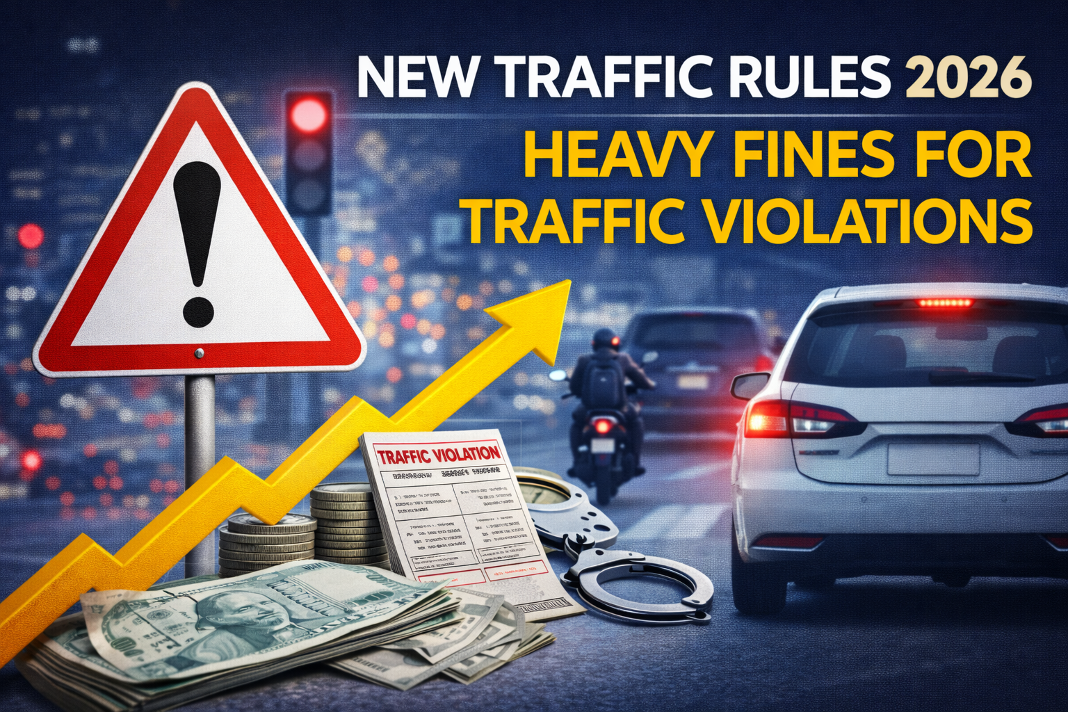 ALT Text: New traffic rules 2026 heavy fines for traffic violations in India
