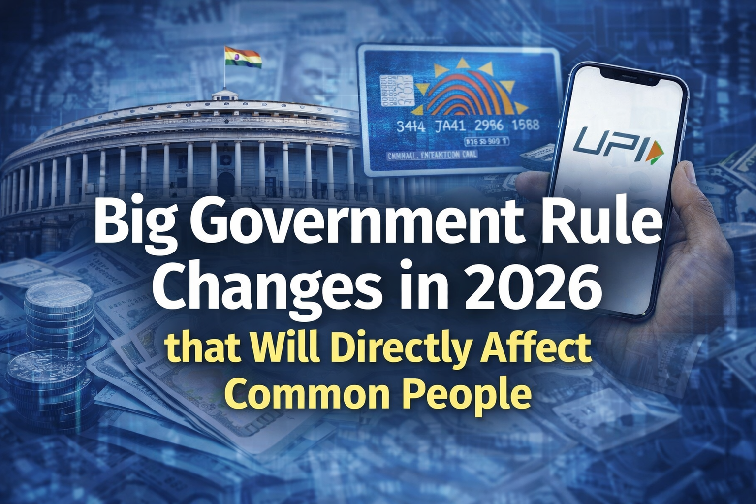 Big government rule changes in 2026 affecting banking, UPI, SIM cards and common people