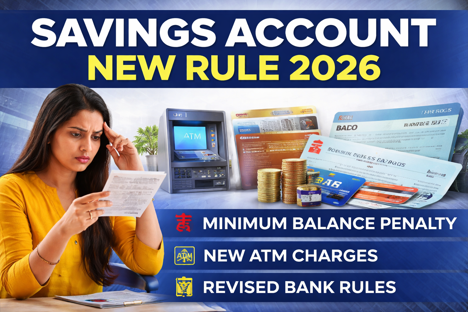New savings account rules in India 2026 may impact minimum balance and ATM charges