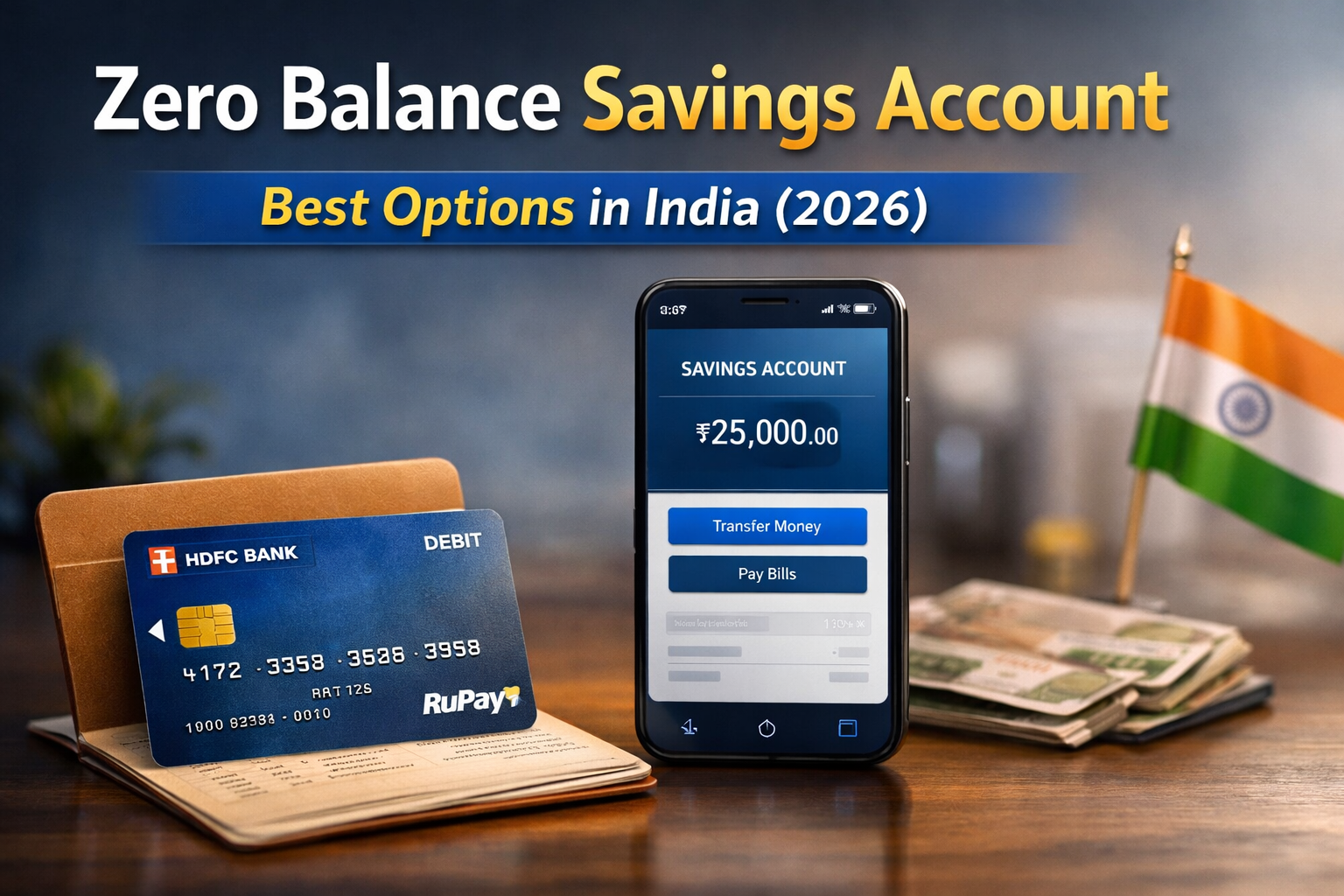 Best zero balance savings account in India 2026