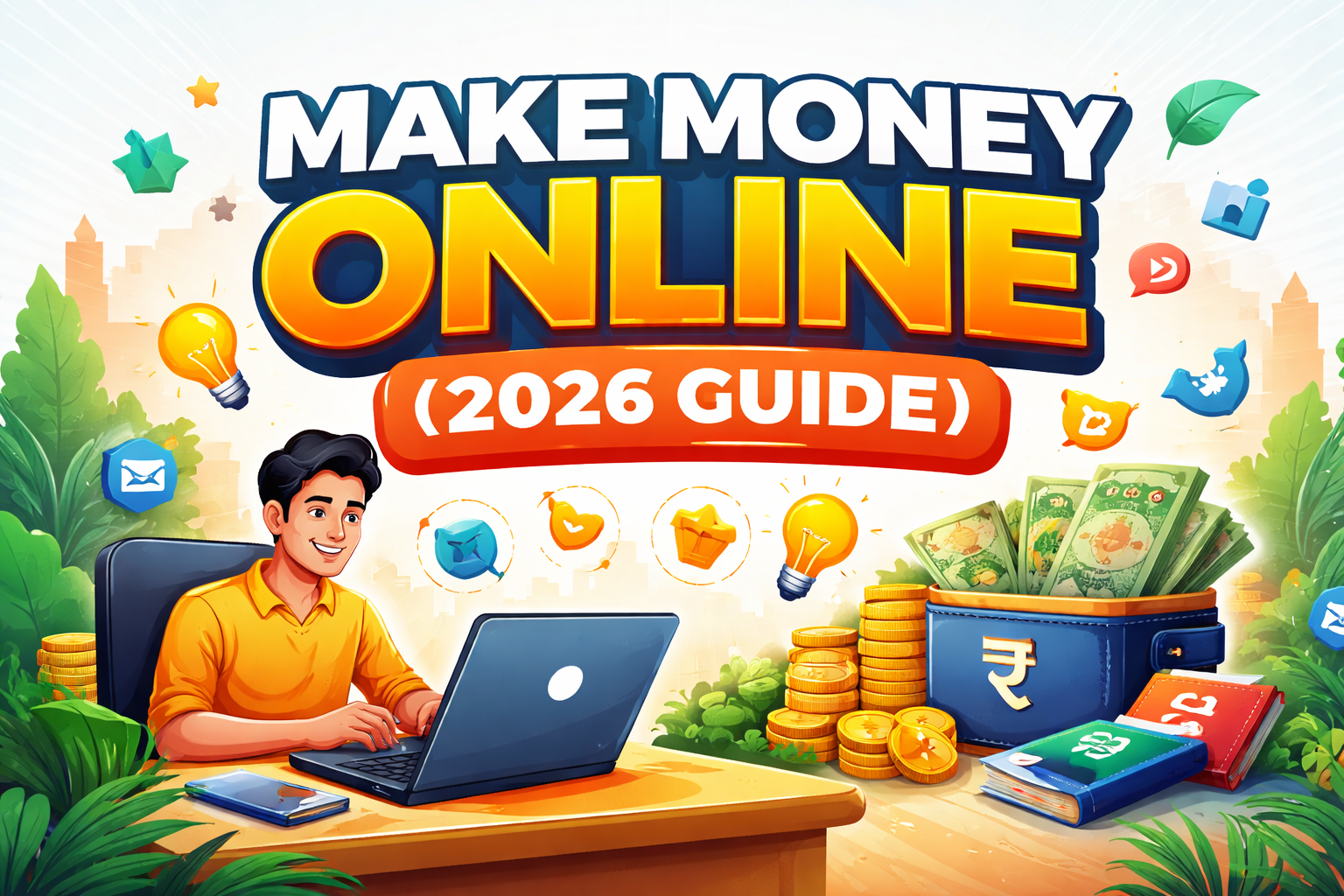 How to make money online in India 2026 using blogging, freelancing and AI tools