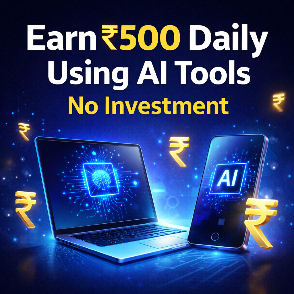earn money online using ai tools in india without investment earn 500 daily